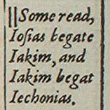 A footnote at Matthew 1:11 in the 1611 King James Version