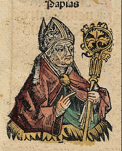 Detail from the Nuremberg Chronicle, showing Papias