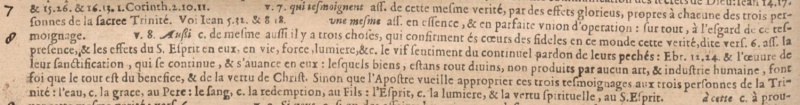 Image:1 John 5.7-8. 1644 Giovanni Diodati French Annotations.jpg