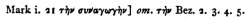 Mark 1:21 in Scrivener's 1881 Greek New Testament