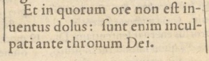 Revelation 14:5 in the 1588 Latin New Testament of Theodore Beza
