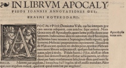 Revelation 1:1 in the 1519 Annotations of the Novum Testamentum omnee of Erasmus.
