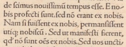 1 John 2:19 in Latin in the 1516 text of Erasmus.