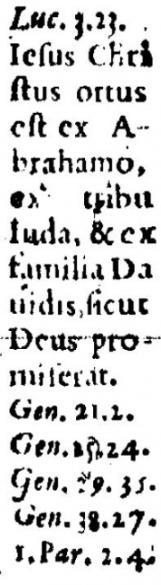 The Margin in Matthew 1:1 in Beza's 1598 New Testament