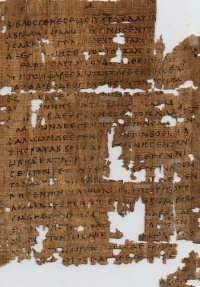 Papyrus 1 with text Matthew 1:1-9; in 1,3 it has a variant Ζαρε against Ζαρα