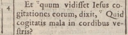 Matthew 9:4 in Beza's 1598 Latin New Testament