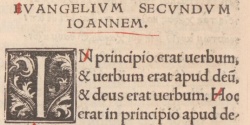 John 1:1 in Latin in the 1516 Novum Instrumentum omne of Erasmus
