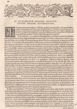 John 1:1 Annotationes in Latin in the 1516 Novum Instrumentum omne of Erasmus