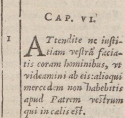 Matthew 6:1 in Beza's 1598 Latin Vulgate