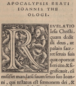 Revelation 1:1 in the 1519 Latin of Erasmus.