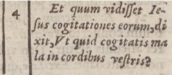 Matthew 9:4 in Beza's 1598 Vulgate New Testament