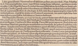 Erasmus’ Annotations concerning Matthew 1:1 in the 1516 Greek / Latin New Testament of Erasmus
