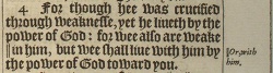 2 Corinthians 13:4 in the 1611 King James Version
