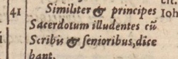 Matthew 27:41 in Beza's 1598 Latin Vulgate