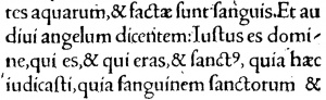 Revelation 16:5 in Latin in the 1522 New Testament of Erasmus