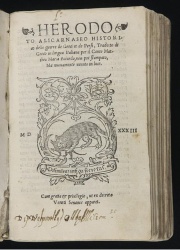 Italian translation of Herodotus' Histories by Count Matteo Maria Boiardo, published in Venice, Aldine Press in 1502 (1533?).