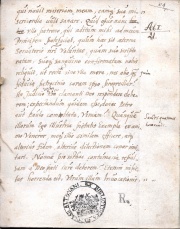 The first page of the ( incomplete ) Altona manuscript of Historia de statu Belgico of Francisco de Enzinas , 1545 ( N.4r ; p.17)