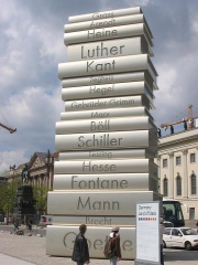 "Modern Book Printing" − sculpture commemorating its inventor Gutenberg