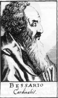 Basilius Bessarion; wood engraving from bibliotheca chalcographica, B1.