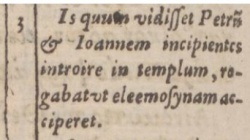 Acts 3:3 in the Latin Vulgate in Beza's 1598