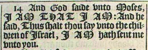 Exodus 3:14 I AM in the KJV of 1611
