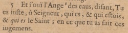 Revelation 16:5 in the French New Testament of 1644 of Giovanni Diodati[4].