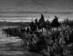 Joshua and the Israelites crossing the Jordan