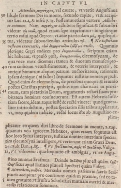 Annotations concerning Matthew 6:1 in the 1598 Greek / Latin New Testament of Theodore Beza[1].