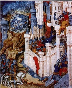 15th century miniature depicting the Sack of Rome.