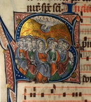 The Pentecost, from an illuminated Catholic liturgical manuscript, c.1310-1320