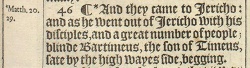 Mark 10:46 in the 1611 King James Version