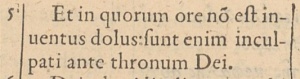 Revelation 14:5 in the 1582 Latin New Testament of Theodore Beza