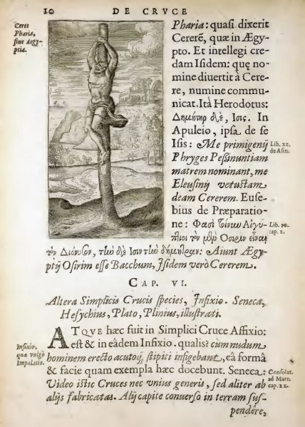 Image:JUSTUS LIPSIUS 1594 De Cruce p 10 Torture stake.jpg