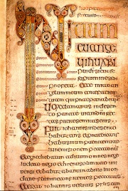 The beginning of the Gospel of Mark from the Book of Durrow.