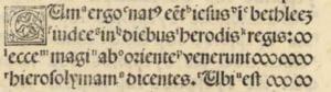 Matthew 2:1 in the 1514 Complutensian Polyglot Latin section